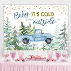 Lofaris Baby It Is Cold Outside Christmas Tree Backdrop for Shower