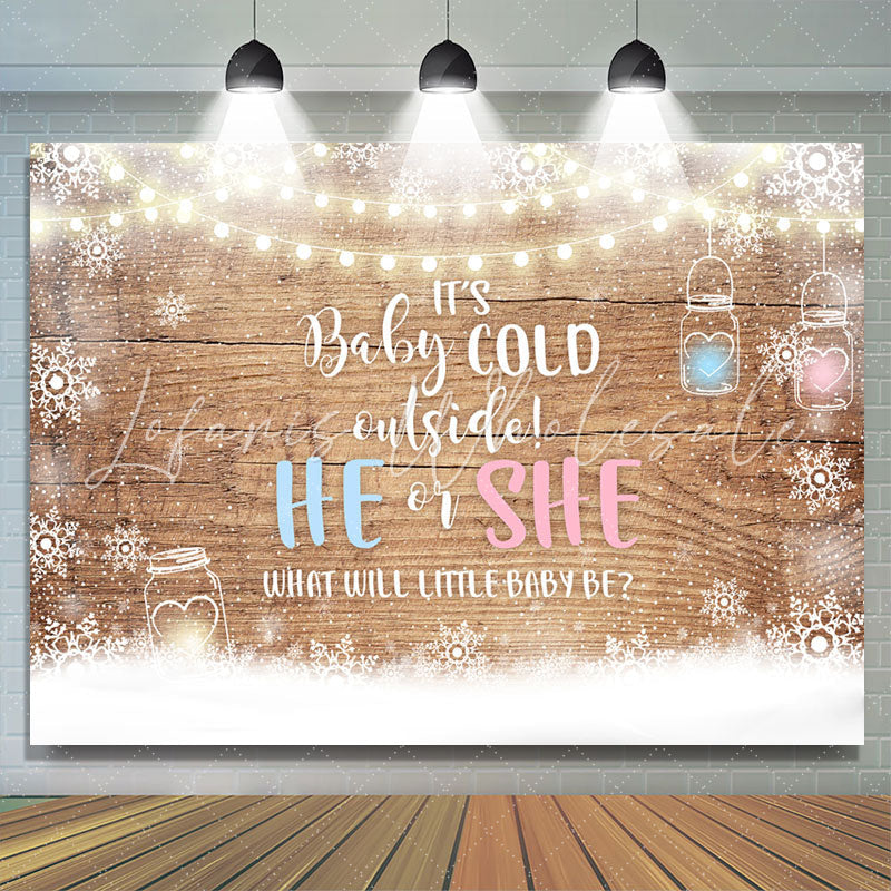 Lofaris Baby Its Cold Outside Gender Reveal Shower Backdrop