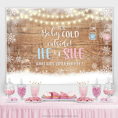 Lofaris Baby Its Cold Outside Gender Reveal Shower Backdrop