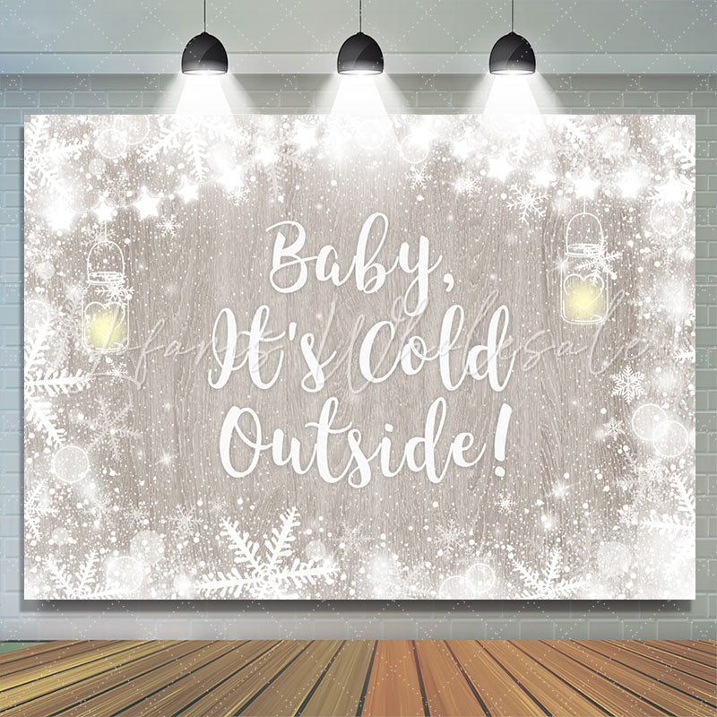 Lofaris Baby Its Cold Outside Snowflake Shower Backdrop