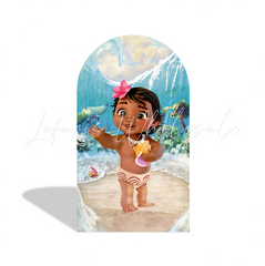 Baby Moana Birthday Baby Shower Party Arch Backdrop Wall Cloth Cover