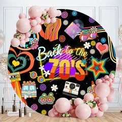 Lofaris Back To The 70s Groovy Daisy Round Birthday Backdrop