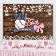 Lofaris Ball Or Bows What Will Baby Be Gender Reveal Backdrop