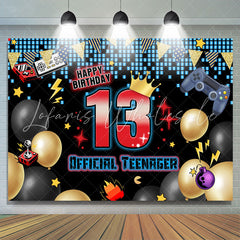 Lofaris Balloon Game 13th Official Teenager Birthday Backdrop