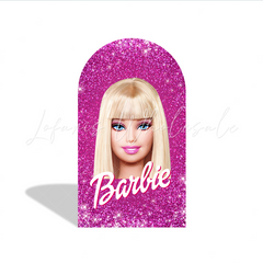 Barbie Head Happy Birthday Party Arch Backdrop Wall Cloth Cover