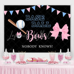 Lofaris Baseball Or Bow Gender Reveal Baby Shower Backdrop