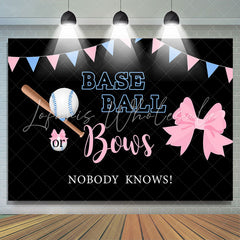 Lofaris Baseball Or Bow Gender Reveal Baby Shower Backdrop