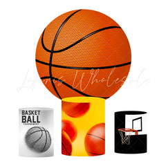 Basketball Theme Birthday Party Round Backdrop Cover Plinth Cylinder Pedestal Cloth Cover