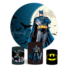 Batman Birthday Party Round Backdrop Cover Plinth Cylinder Pedestal Cloth Cover