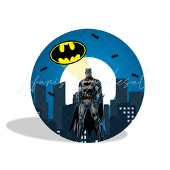 Batman Theme Birthday Party Round Backdrop Cover Plinth Cylinder Pedestal Cloth Cover