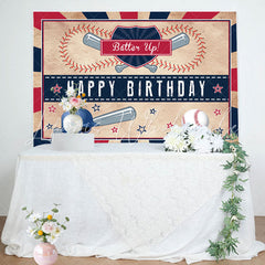 Lofaris Batter Up Baseball Superstar Happy Birthday Backdrop