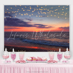 Lofaris Beautiful Summer Sunset Beach Scene Birthday Backdrop