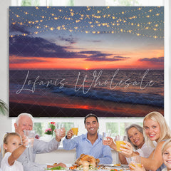 Lofaris Beautiful Summer Sunset Beach Scene Birthday Backdrop