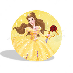 Beauty And The Beast Birthday Party Round Backdrop Cover Plinth Cloth Cover