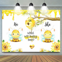 Lofaris Bee Themed Gender Reveal Backdrop Cute Party