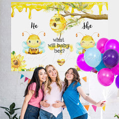 Lofaris Bee Themed Gender Reveal Backdrop Cute Party