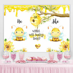 Lofaris Bee Themed Gender Reveal Backdrop Cute Party