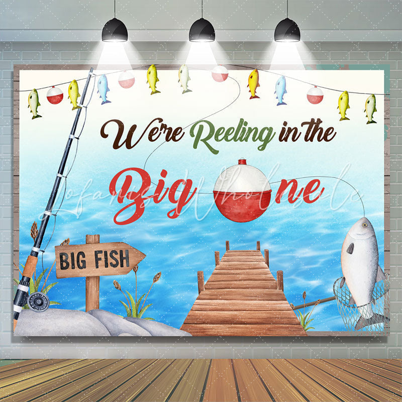 Lofaris Big Fish In The Water Theme Happy 1St Birthday Backdrop