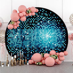 Lofaris Black And Blue Glitter Circle Happy Birthday Backdrop