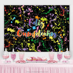 Lofaris Black And Color Graffiti Happy Birthday Backdrop