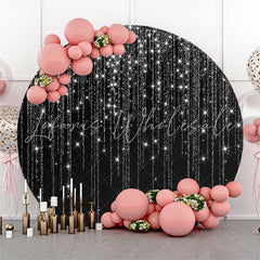 Lofaris Black And Glitter Tassels Round Birthday Backdrop