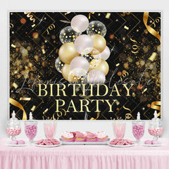 Lofaris Black and Golden Balloon Bokeh Birthday Party Backdrop