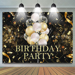 Lofaris Black and Golden Balloon Bokeh Birthday Party Backdrop