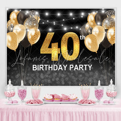 Lofaris Black and Golden Balloons 40th Birthday Party Backdrop