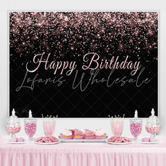 Lofaris Black and Rose Gold Birthday Backdrops for Photo