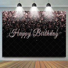 Lofaris Black and Rose Gold Birthday Backdrops for Photo