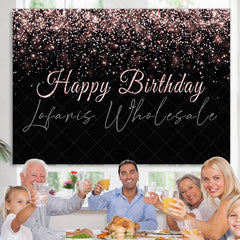 Lofaris Black and Rose Gold Birthday Backdrops for Photo