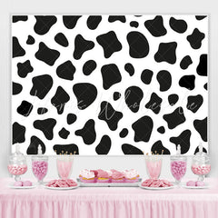 Lofaris Black and White Cow Backdrop for Kids Birthday Party