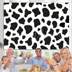 Lofaris Black and White Cow Backdrop for Kids Birthday Party