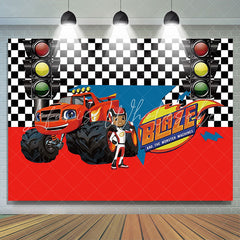 Lofaris Black And White Racing Checker Birthday Backdrop For Boy