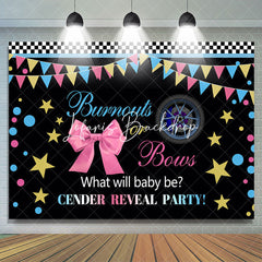 Lofaris Black Burnouts Or Bows Gender Reveal Party Backdrop