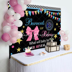 Lofaris Black Burnouts Or Bows Gender Reveal Party Backdrop