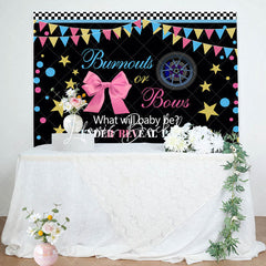 Lofaris Black Burnouts Or Bows Gender Reveal Party Backdrop