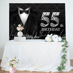 Lofaris Black Elegant Happy 55th Birthday Backdrop For Men