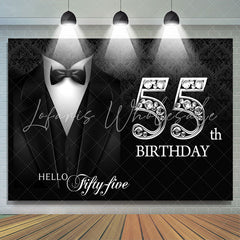 Lofaris Black Elegant Happy 55th Birthday Backdrop For Men