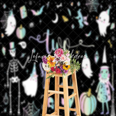 Lofaris Black Ghosts Halloween Two Spooky Birthday Backdrop