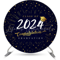 Lofaris Black Gold Class Of 2024 Round Graduation Backdrop