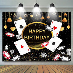 Lofaris Black Gold Poker Dice Casino Happy Birthday Backdrop