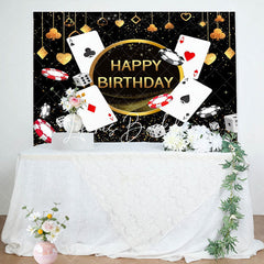 Lofaris Black Gold Poker Dice Casino Happy Birthday Backdrop