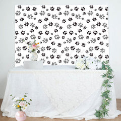 Lofaris Black Grey Prints Of Dog Pow Baby Shower Backdrop