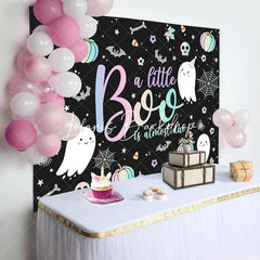 Lofaris Black Halloween Little Boo Backdrop For Baby Shower