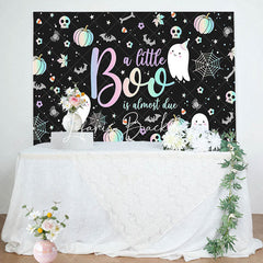 Lofaris Black Little Boo Bats Halloween Baby Shower Backdrop