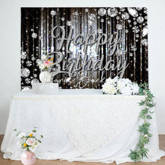 Lofaris Black Silver Diamonds Sparkle Backdrop For Birthday