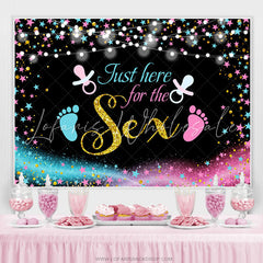 Lofaris Blue And Pink Star Glitter Backdrop For Baby Shower