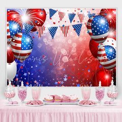 Lofaris Blue And Red Stripe Ballon Bokeh Backdrops For Boy