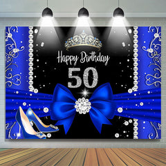 Lofaris Blue Black Diamonds Highheel 50th Birthday Backdrop